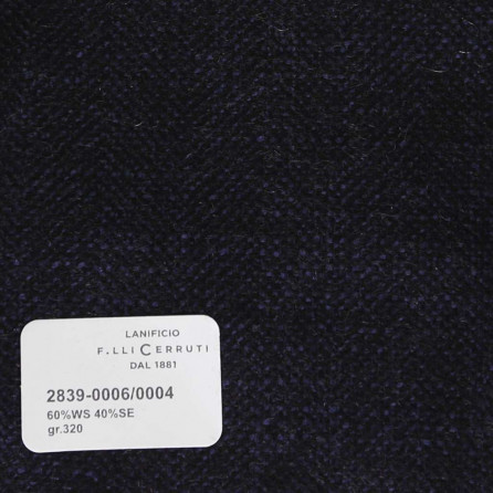 2839-0006/0004 Cerruti Lanificio - Vải Suit 100% Wool - Xanh Dương Trơn